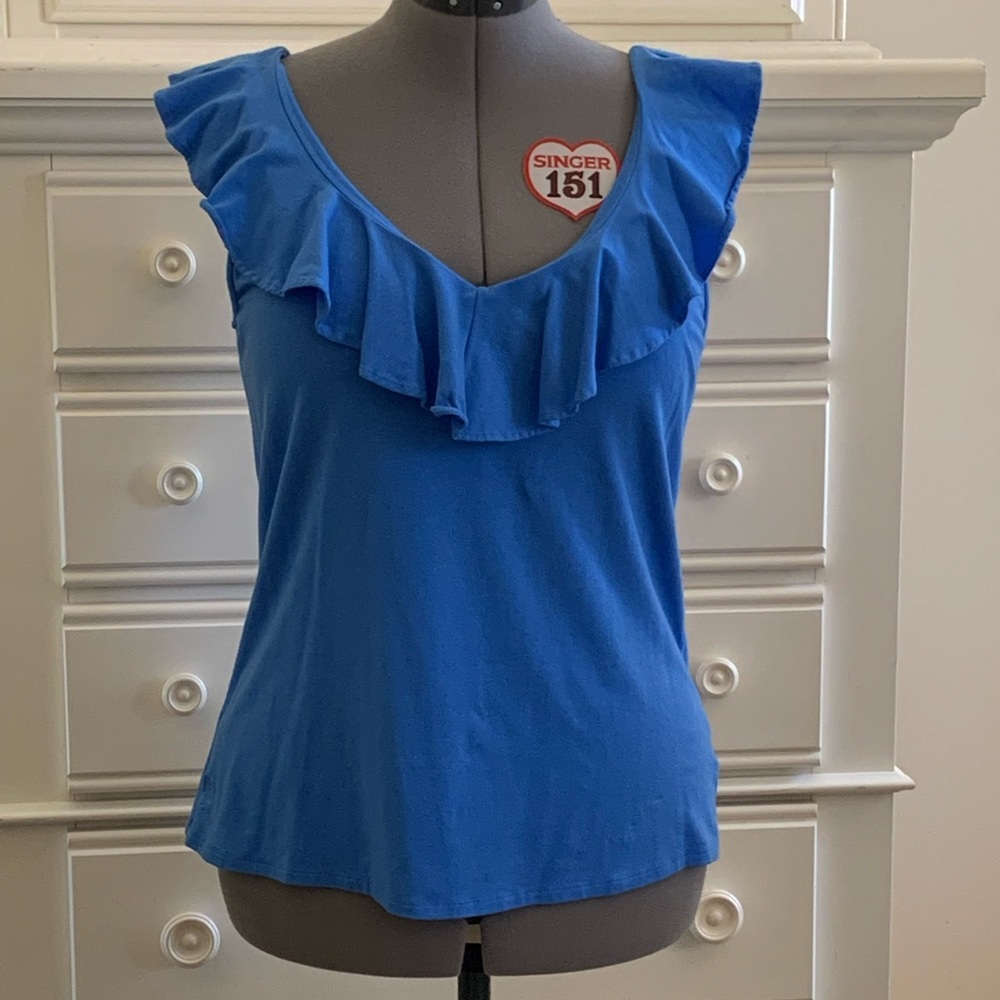 Lilly Pulitzer Alessa top in Corsica blue.